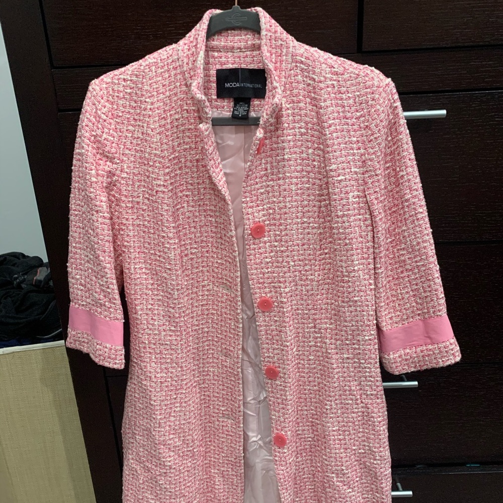 Pink and White tweed jacket